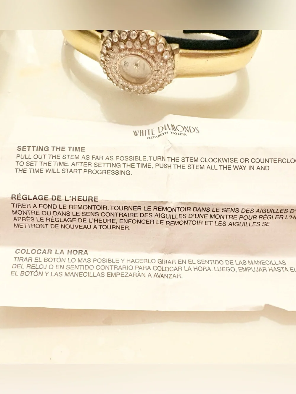 White Diamonds Elizabeth Taylor Gold Crystal-Accent Women's Bracelet Watch